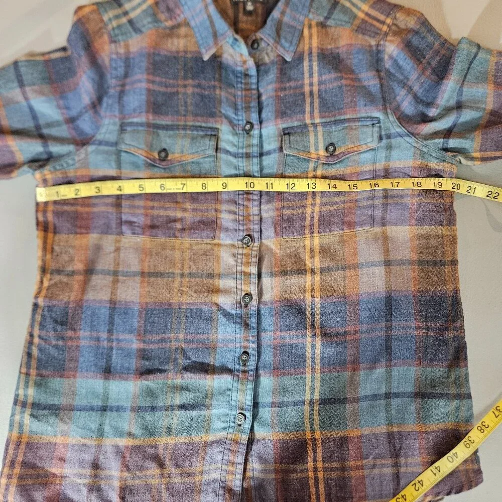 Toad&Co Reform Flannel Plaid Shirt Women’s Medium Organic Outdoor Casual - Picture 6 of 9